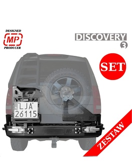 SADA zadný nárazník HD2 s rezervným kolesom a držiakmi na kanister pre Discovery III